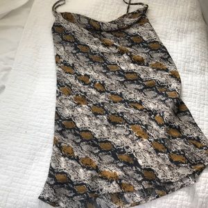 Snakeskin print mini dress